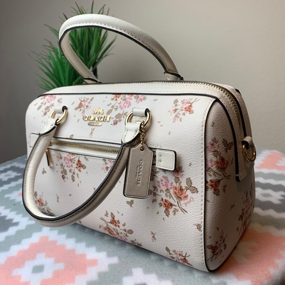 Coach Rose Bouquet Rowan Satchel - Picture 6 of 7